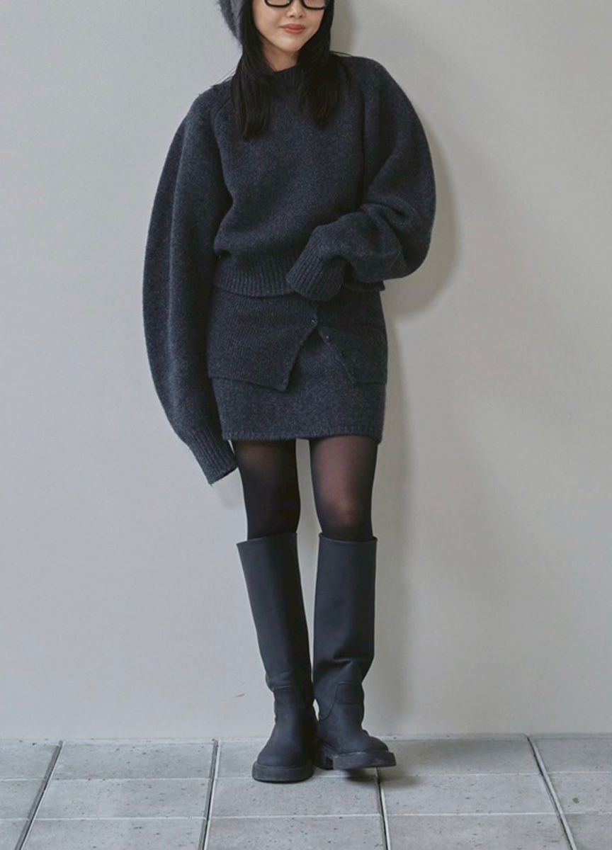 3WAY層次造型針織短裙